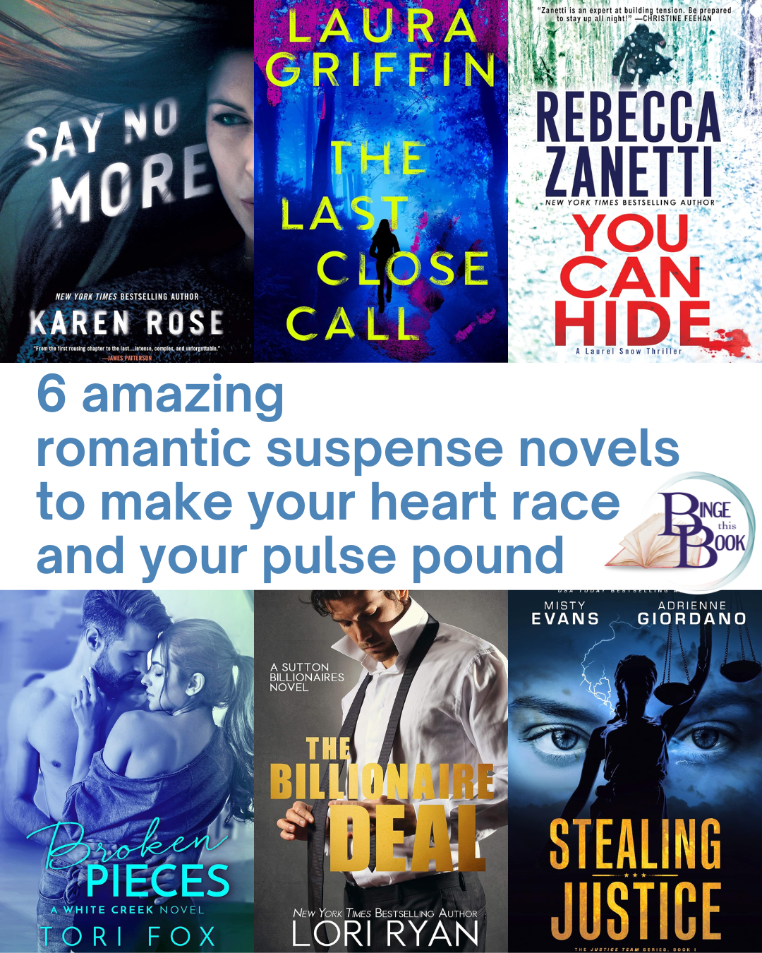 words: 6 amazing romantic suspense novels to make your heart race and your pulse pound. shows 6 recommended novel covers